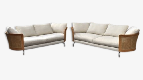 Two Giorgetti Virginia Sofas By Antonello Mosca"  Src="https - Fabric And Rattan Sofa, HD Png Download, Free Download